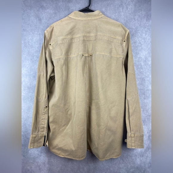 Levi’s khaki long sleeve shirt size XL twill western Cotton - Picture 4 of 12
